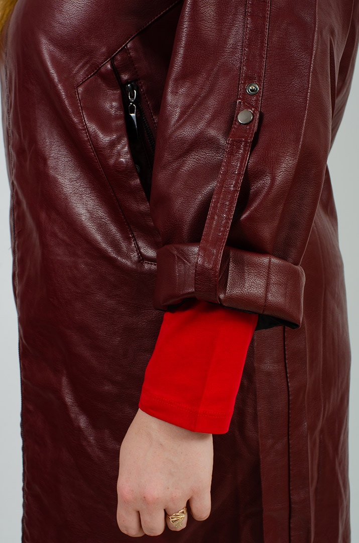 Куртка довга екошкіра великих розмірів