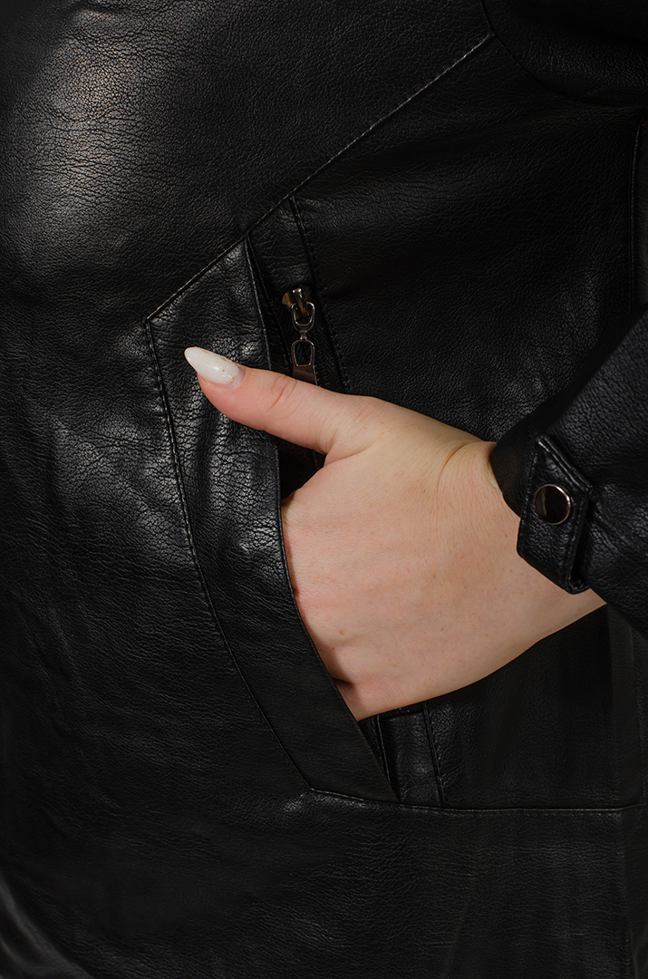 Куртка довга екошкіра великих розмірів