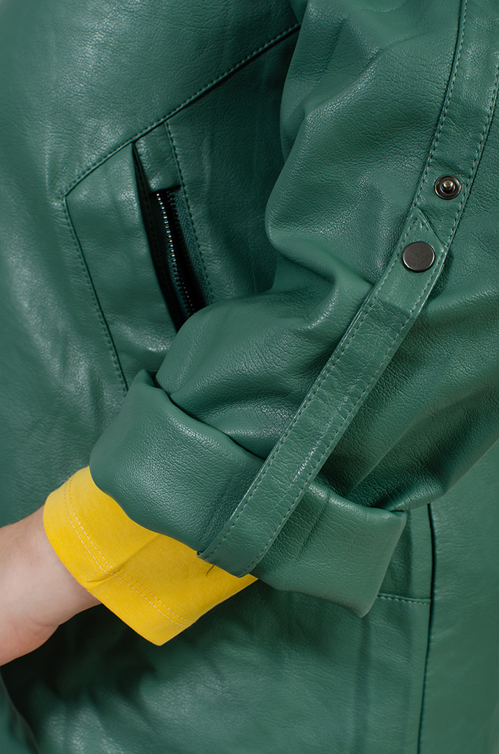 Куртка довга екошкіра великих розмірів