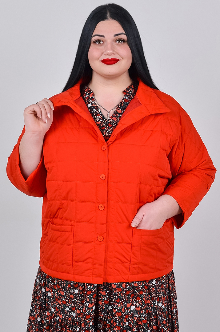 Куртка коротка з високим коміром великих розмірів