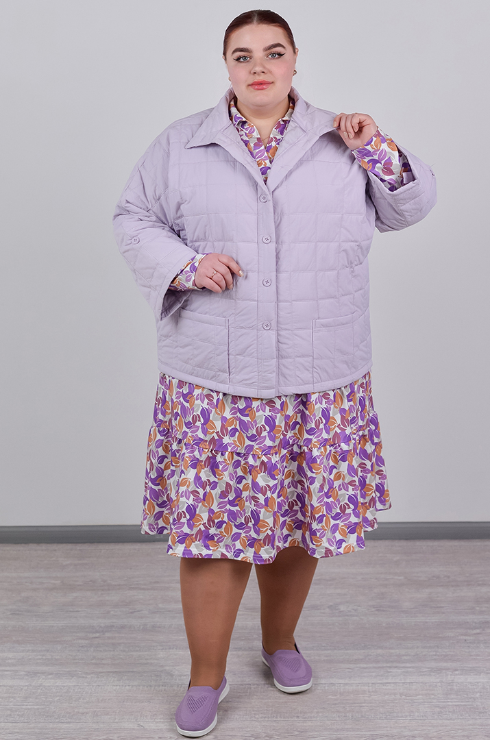 Куртка коротка з високим коміром великих розмірів