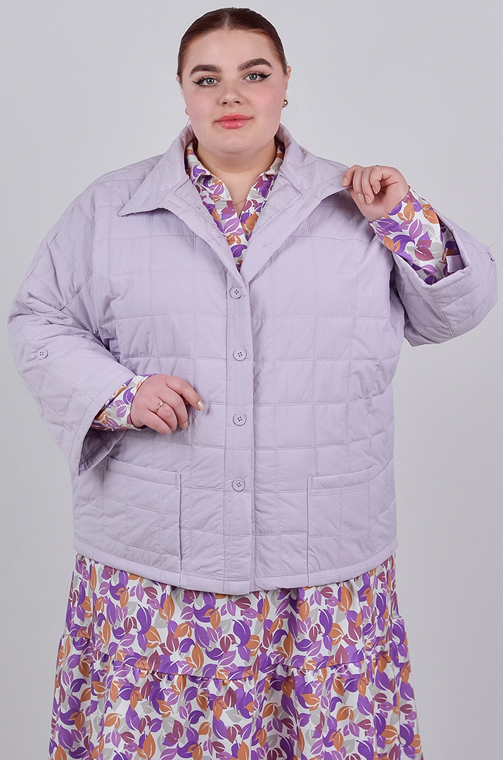 Куртка коротка з високим коміром великих розмірів