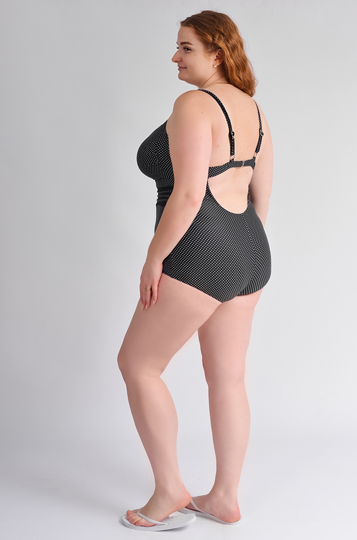 Купальник суцільний в горох великих розмірів