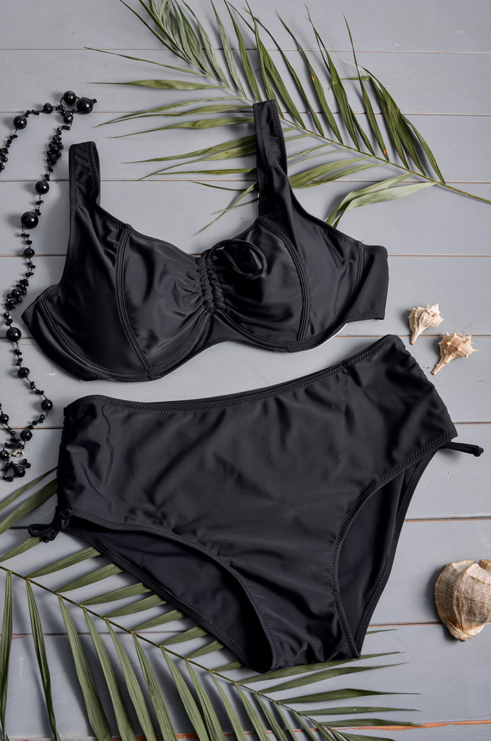 Купальник двокольоровий з затяжками великих розмірів