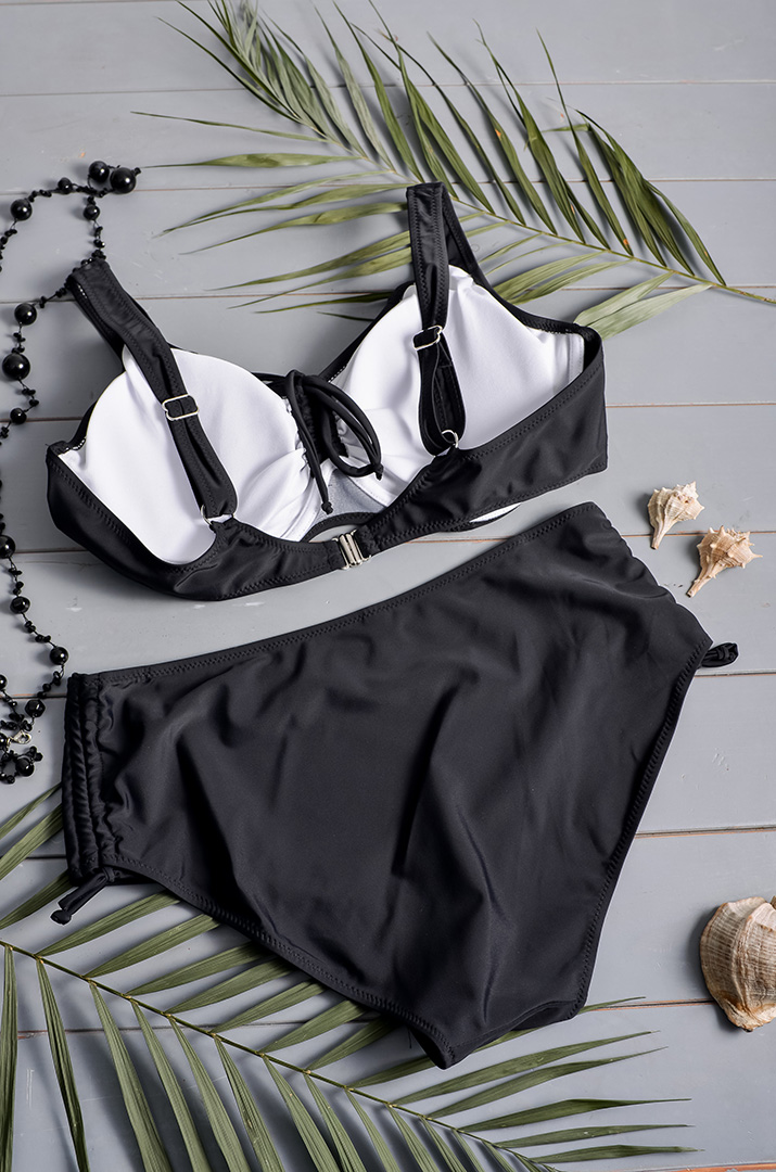 Купальник двокольоровий з затяжками великих розмірів