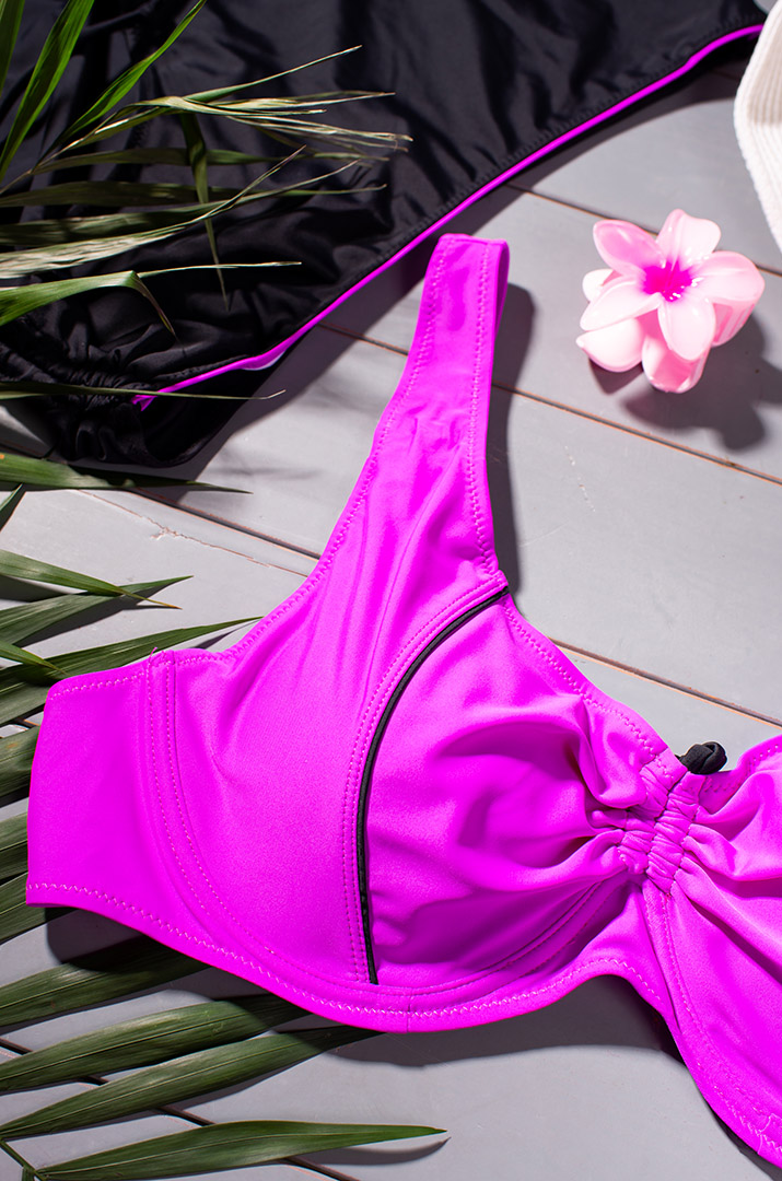 Купальник двокольоровий з затяжками великих розмірів