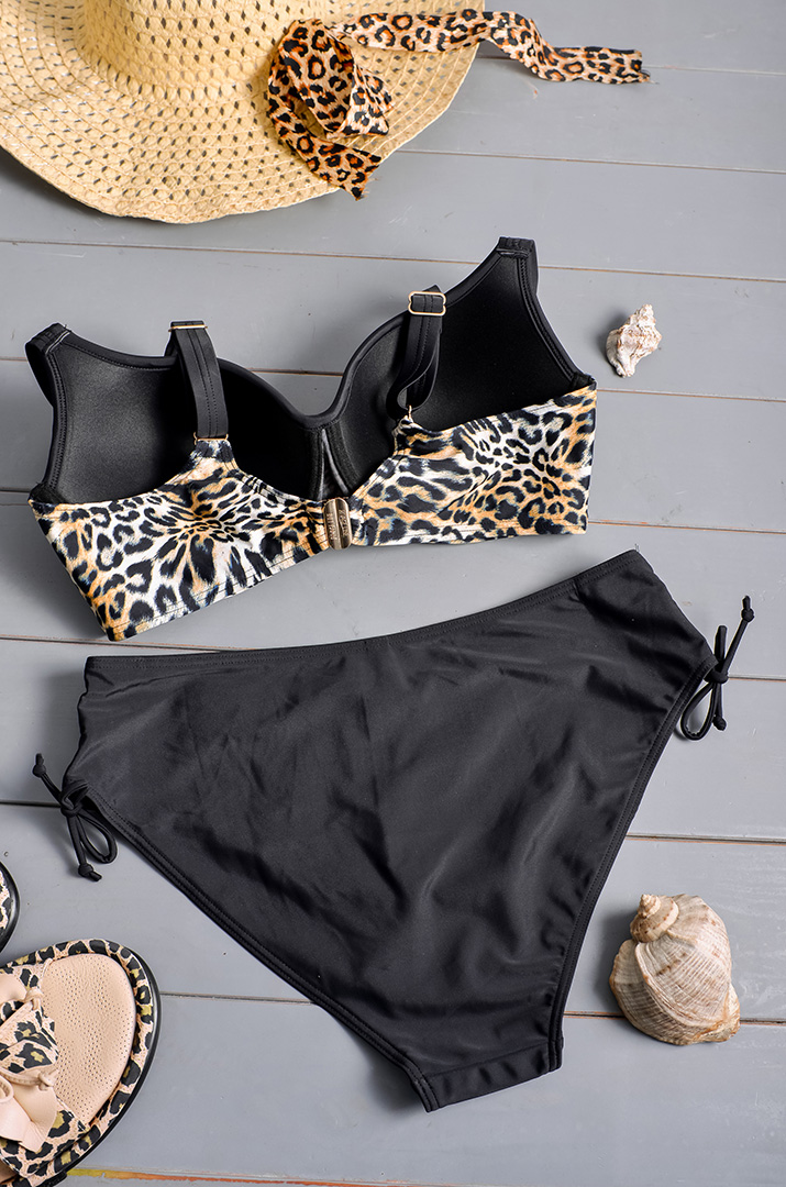 Купальник в леопардовий принт великих розмірів