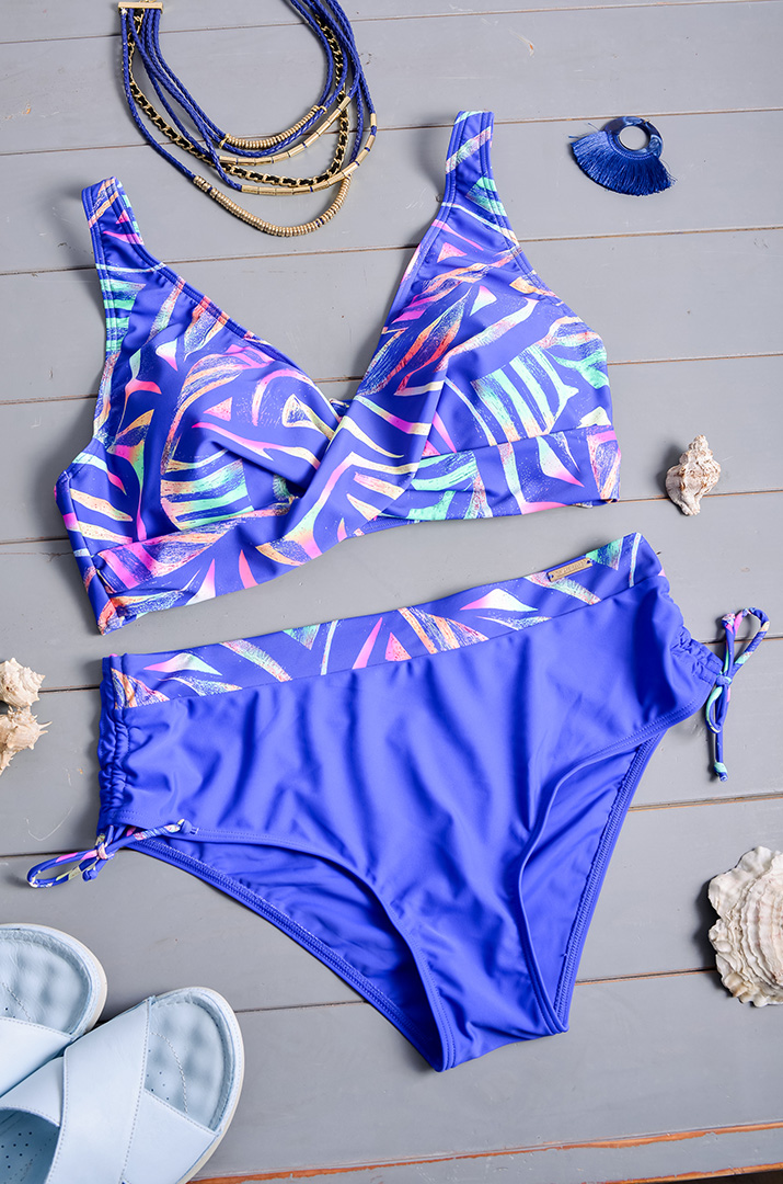 Купальник роздільний в стильний принт великих розмірів