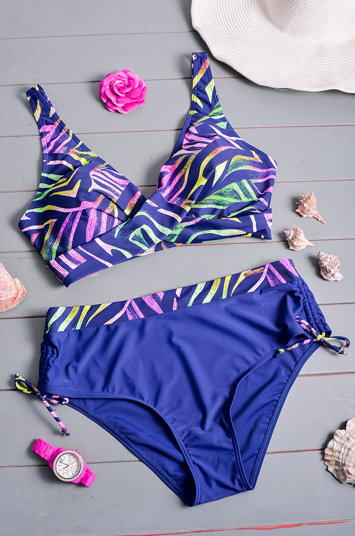 Купальник роздільний в стильний принт великих розмірів