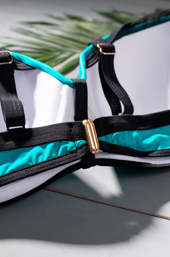 Купальник роздільний з сіточкою і прикрасою великих розмірів