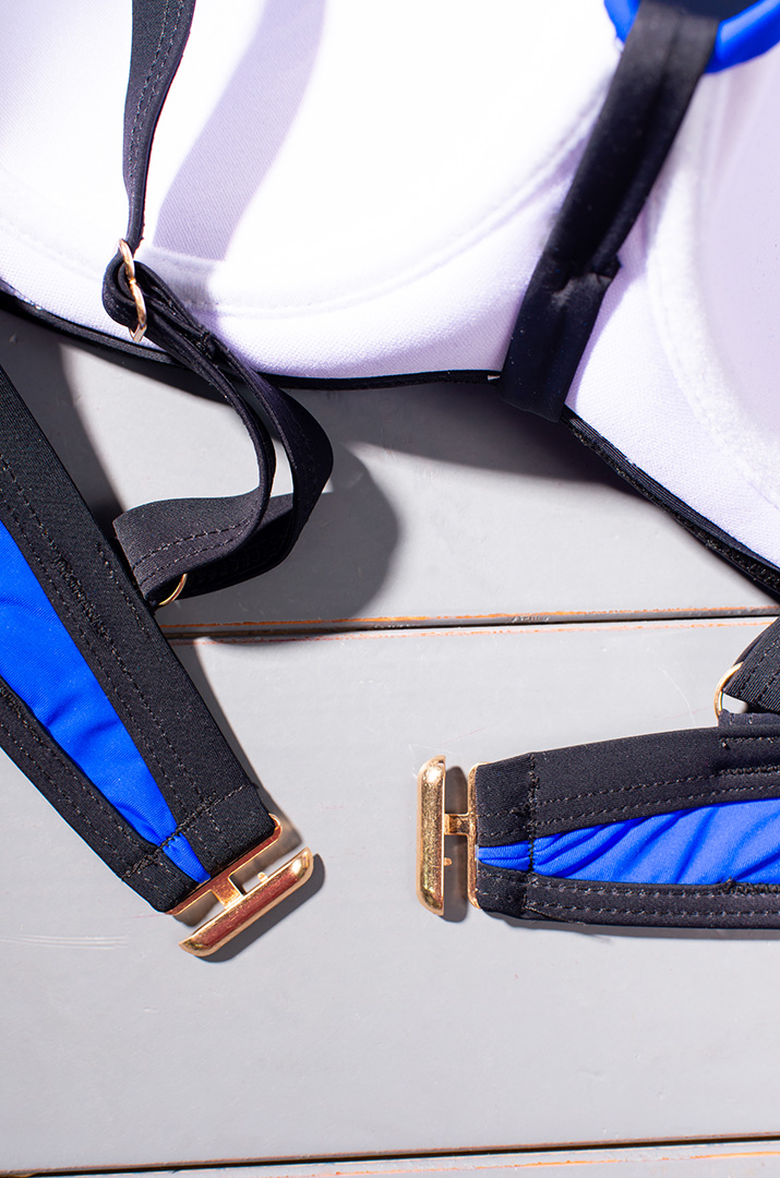 Купальник роздільний з сіточкою і прикрасою великих розмірів