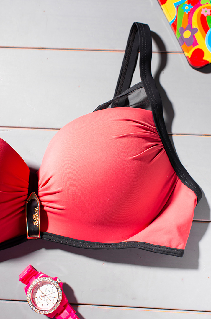 Купальник роздільний з сіточкою і прикрасою великих розмірів