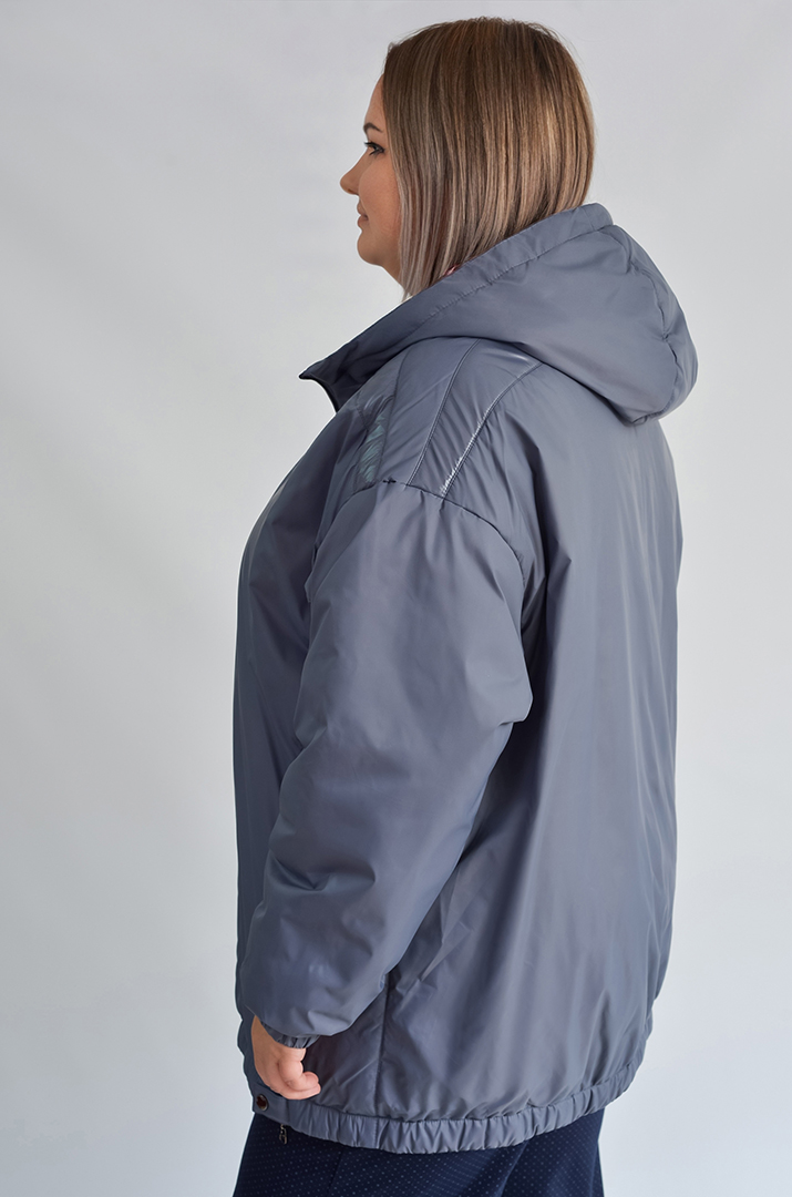 Куртка двостороння з декоративними блискавками великих розмірів