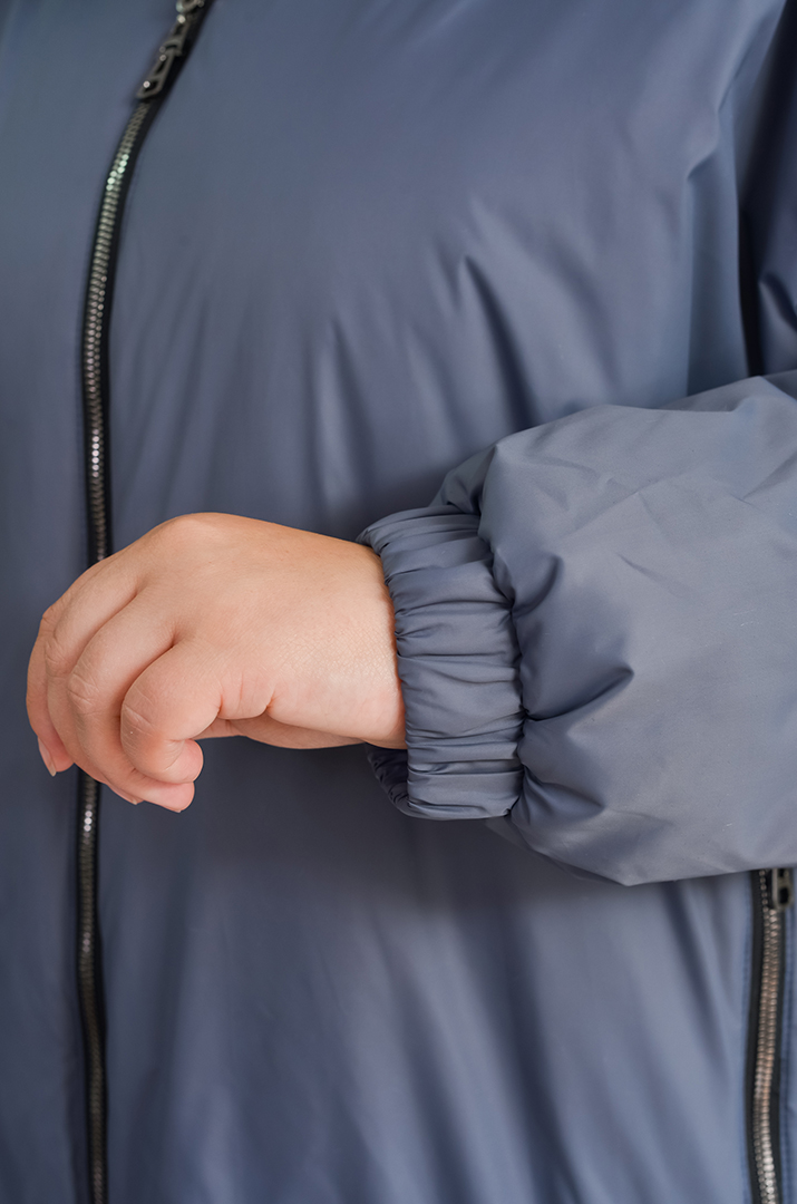 Куртка двостороння з декоративними блискавками великих розмірів