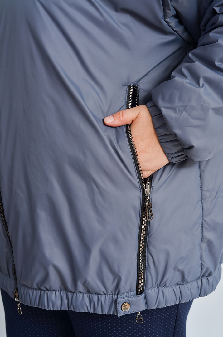 Куртка двостороння з декоративними блискавками великих розмірів