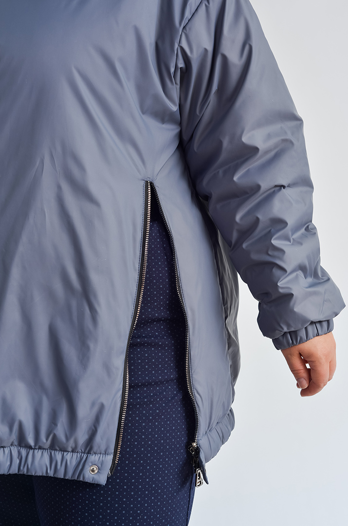 Куртка двостороння з декоративними блискавками великих розмірів