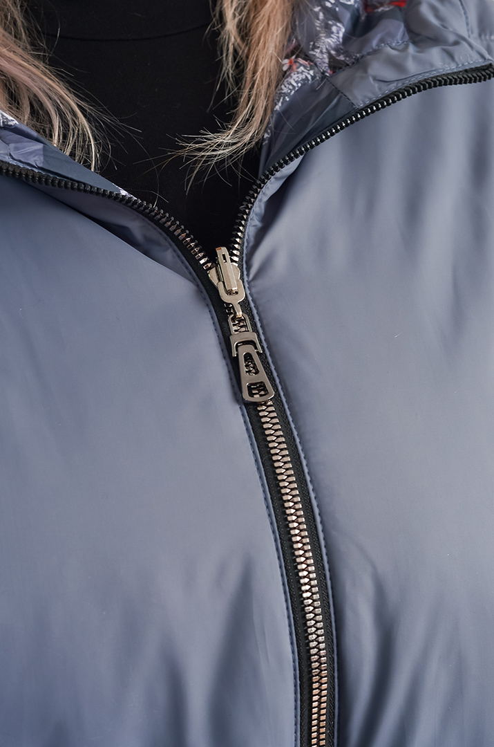 Куртка двостороння з декоративними блискавками великих розмірів