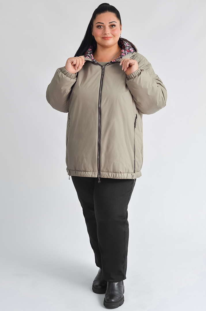Куртка двостороння з декоративними блискавками великих розмірів