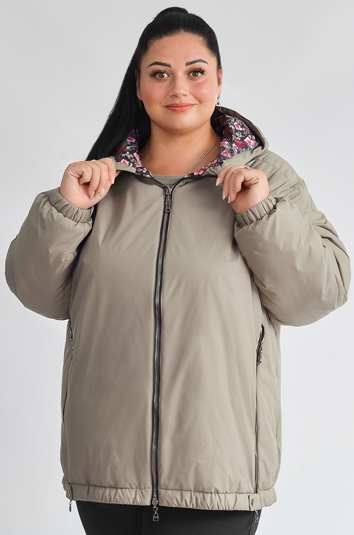 Куртка двостороння з декоративними блискавками великих розмірів