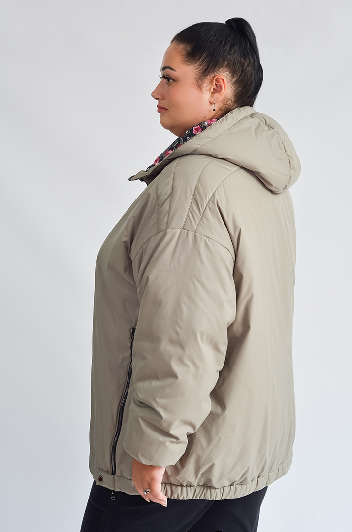 Куртка двостороння з декоративними блискавками великих розмірів