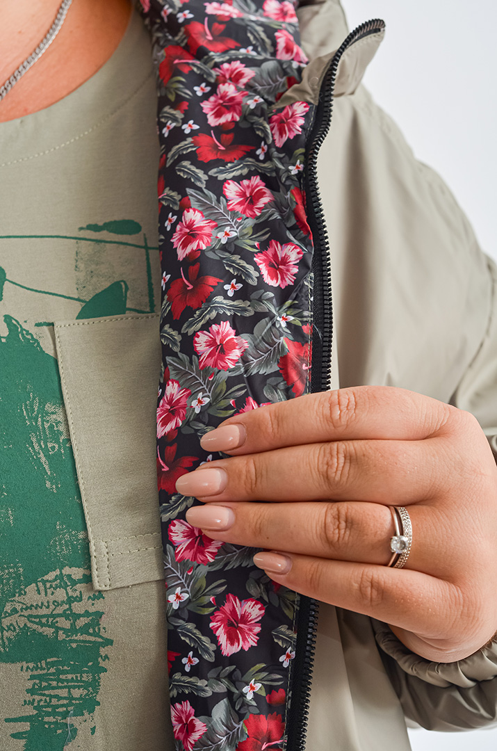 Куртка двостороння з декоративними блискавками великих розмірів