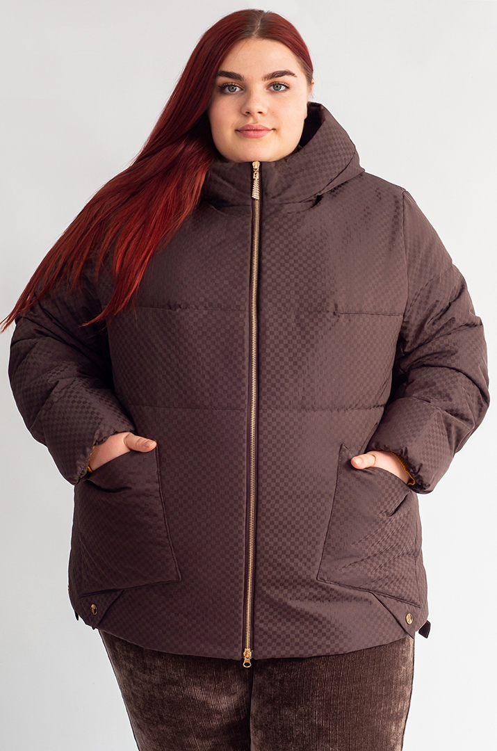 Куртка коротка з графічним принтом великих розмірім