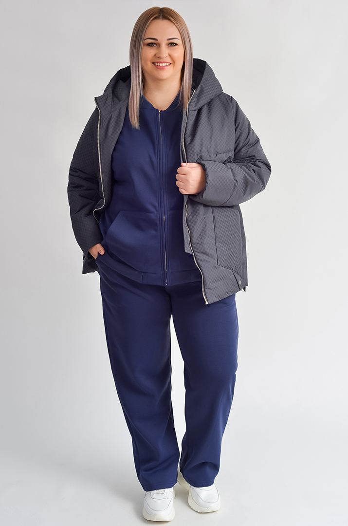 Куртка коротка з графічним принтом великих розмірім