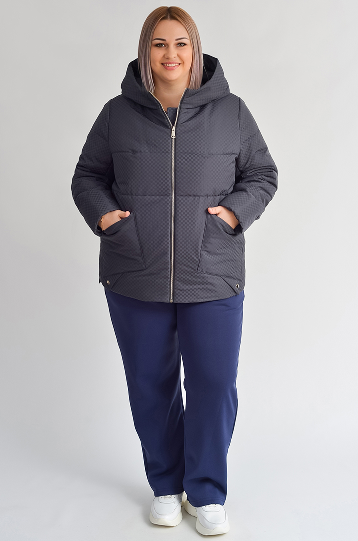 Куртка коротка з графічним принтом великих розмірім