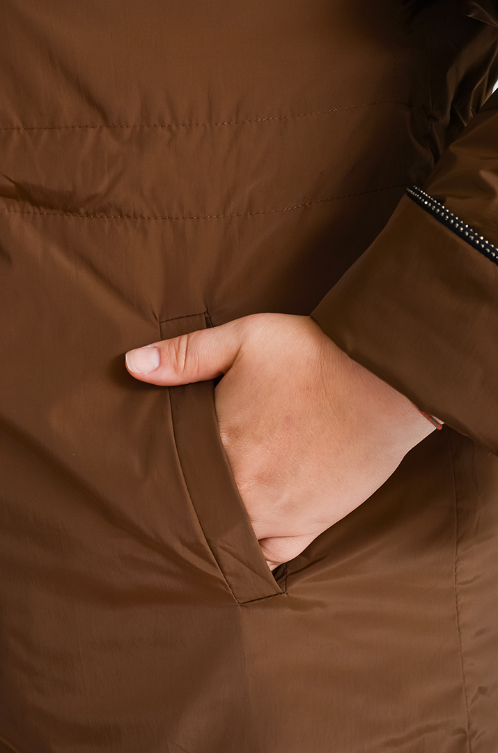 Довга куртка з капюшоном та регульованою талією великих розмірів