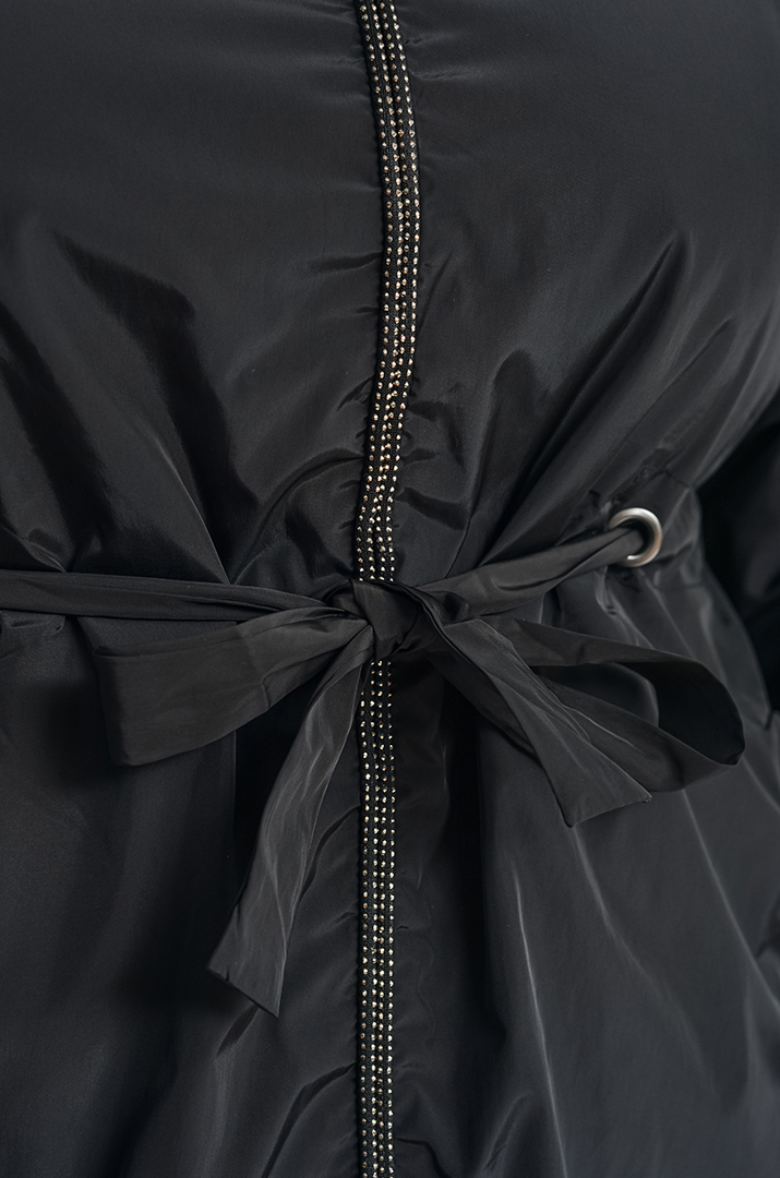 Довга куртка з капюшоном та регульованою талією великих розмірів