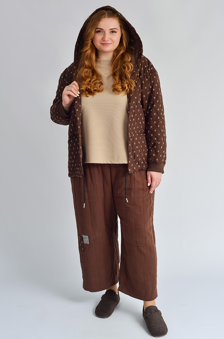 Куртка с капюшоном и регулируемым низом больших размеров