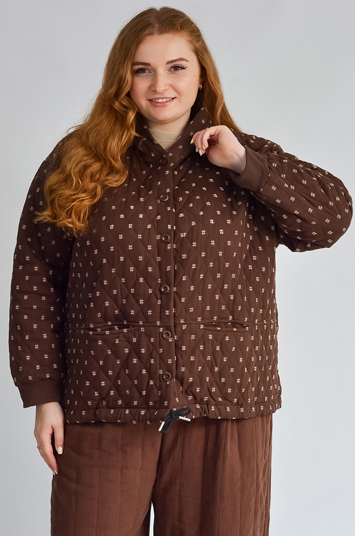 Куртка с капюшоном и регулируемым низом больших размеров