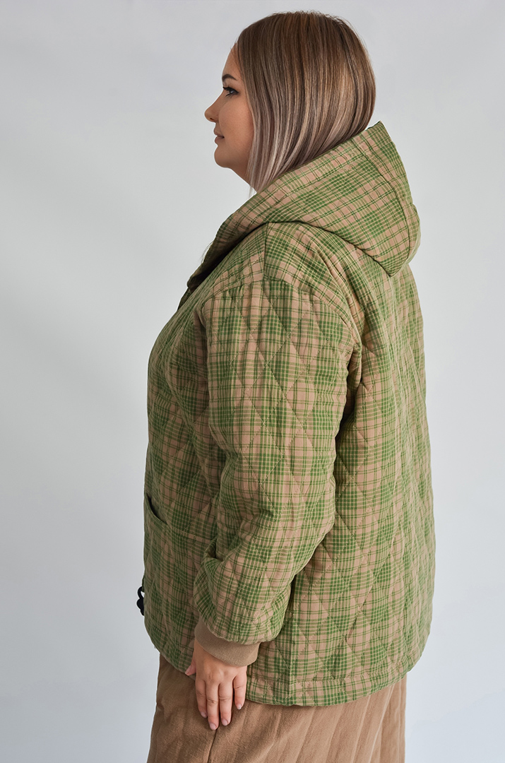 Куртка с капюшоном и регулируемым низом больших размеров