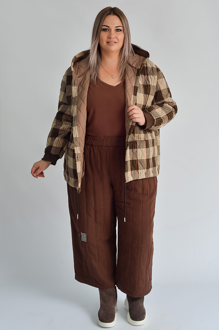 Куртка с капюшоном и регулируемым низом больших размеров