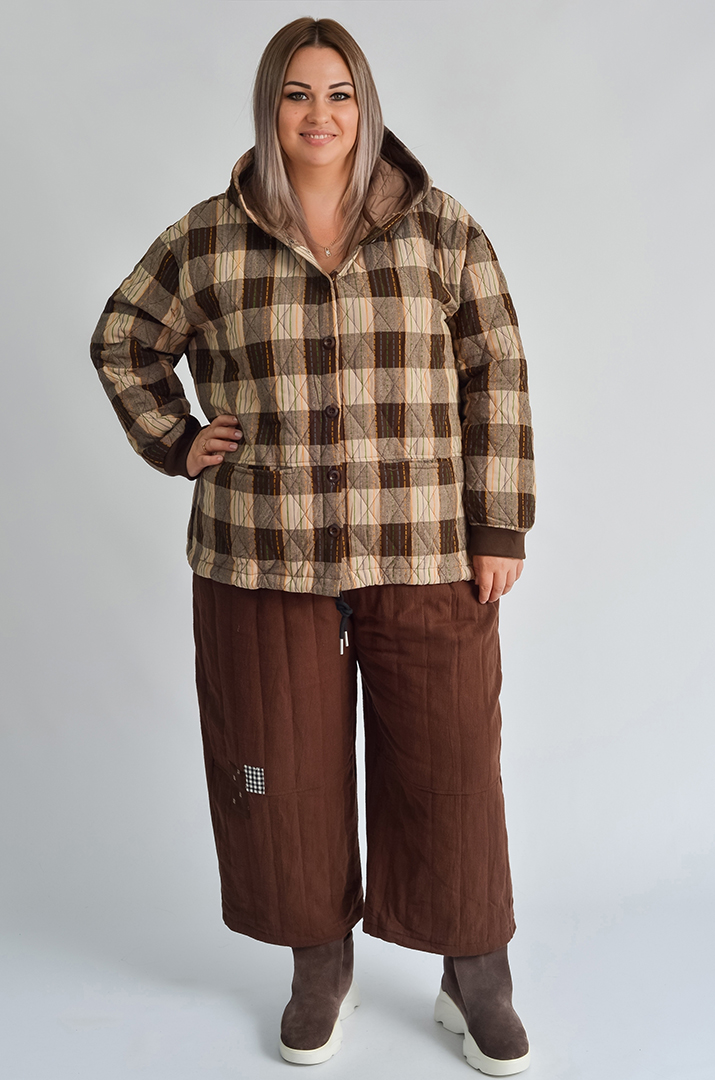 Куртка с капюшоном и регулируемым низом больших размеров