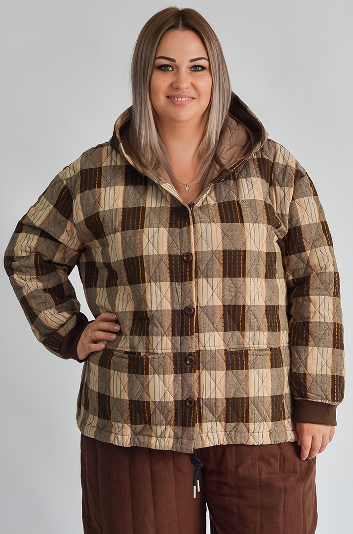 Куртка с капюшоном и регулируемым низом больших размеров