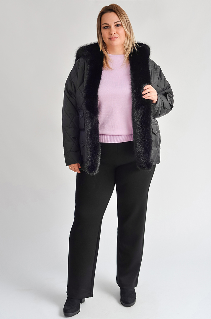 Куртка зі знімним хутром і стильними накладними кишенями великих розмірів