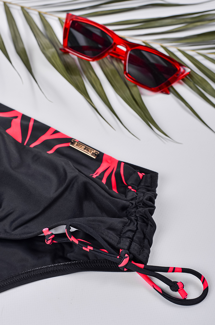 Купальник роздільний із контрастним абстрактним принтом великих розмірів