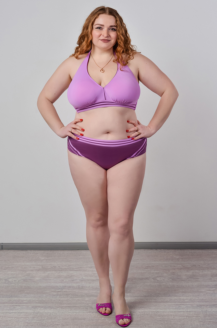 Купальник роздільний з контрастними вставками великих розмірів