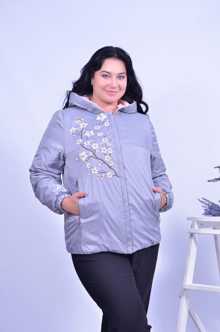 Куртка коротка двостороння з квітковою гілочкою