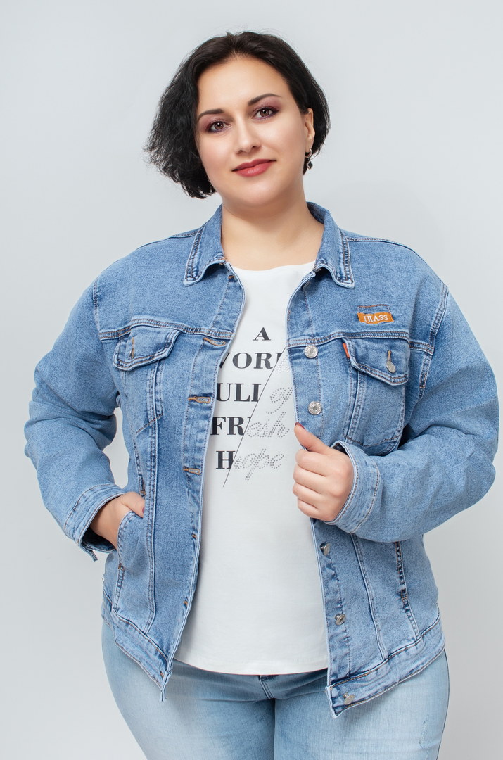 Лепень світлий джинсовий батал