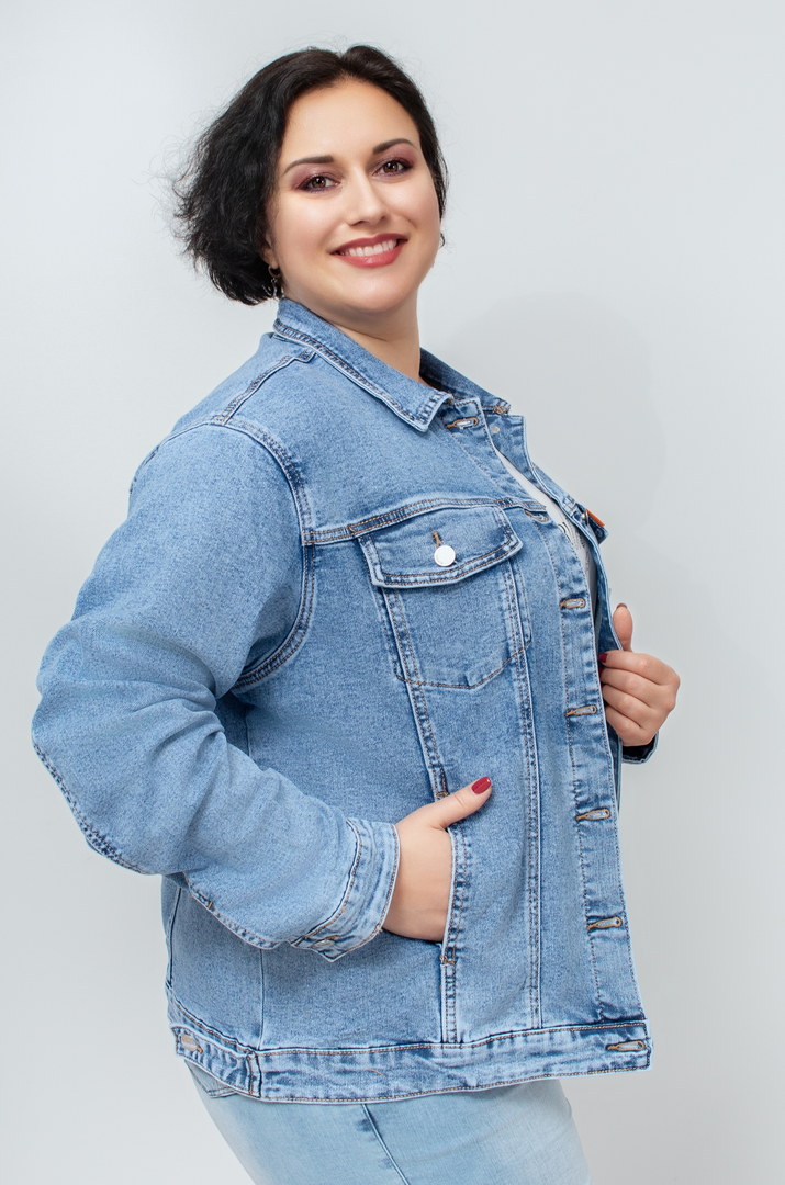 Лепень світлий джинсовий батал