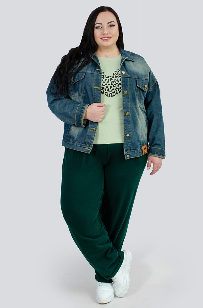 Стильна джинсова куртка великих розмірів