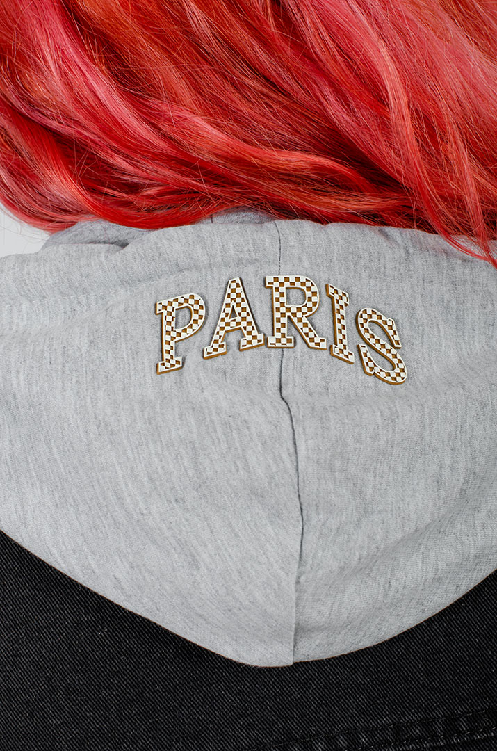 Графитовый джинсовый лепень с капюшоном больших размеров