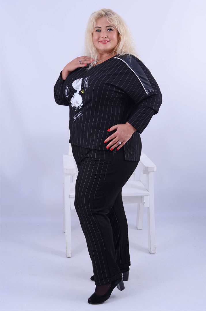 Лонгслів вкорочений у смужку супер батал