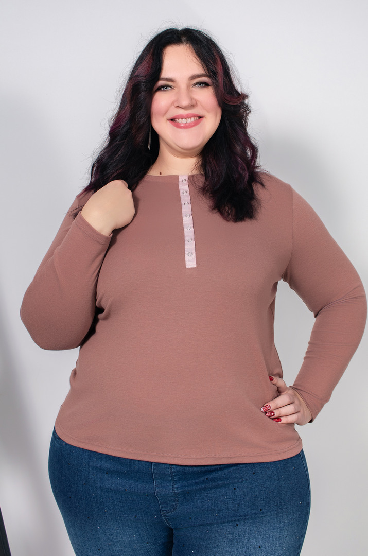 Лонгслив длинный с заклепками супер батал 1+1=3