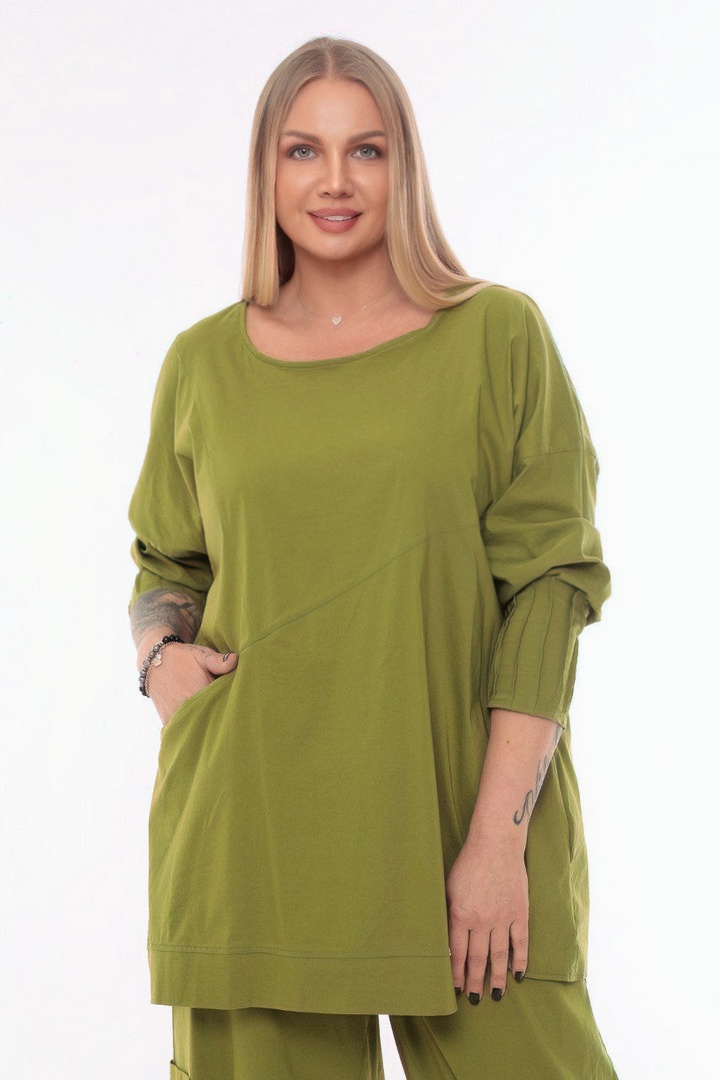 Однотонний довгий лонгслів супер батал