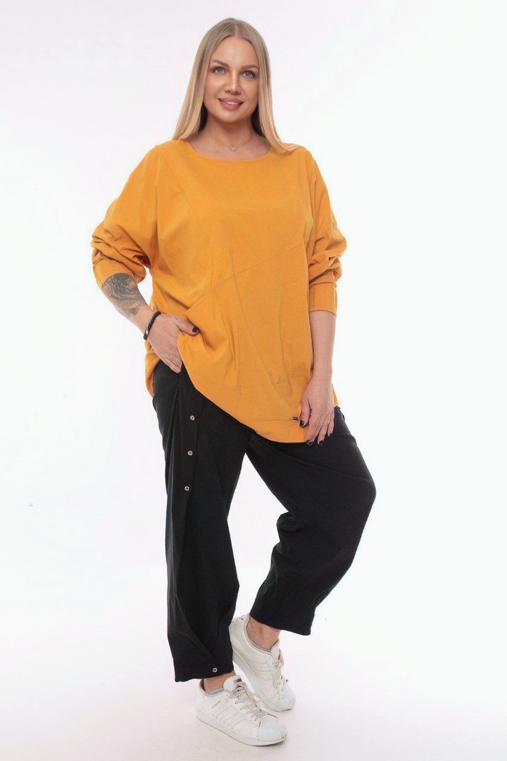 Однотонний довгий лонгслів супер батал