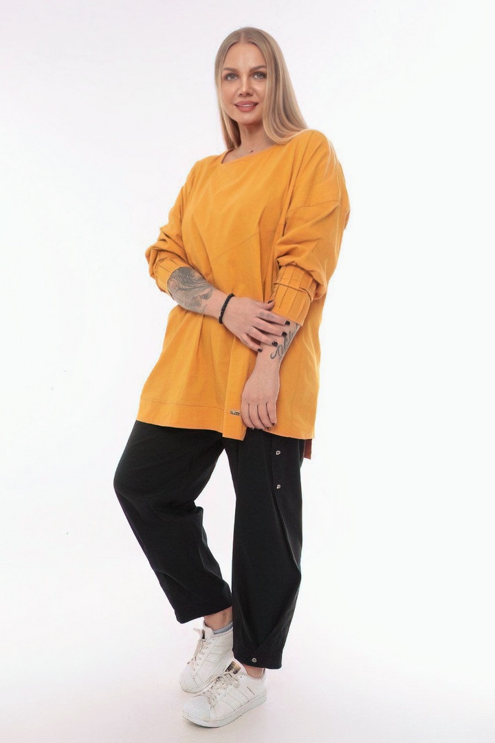 Однотонний довгий лонгслів супер батал