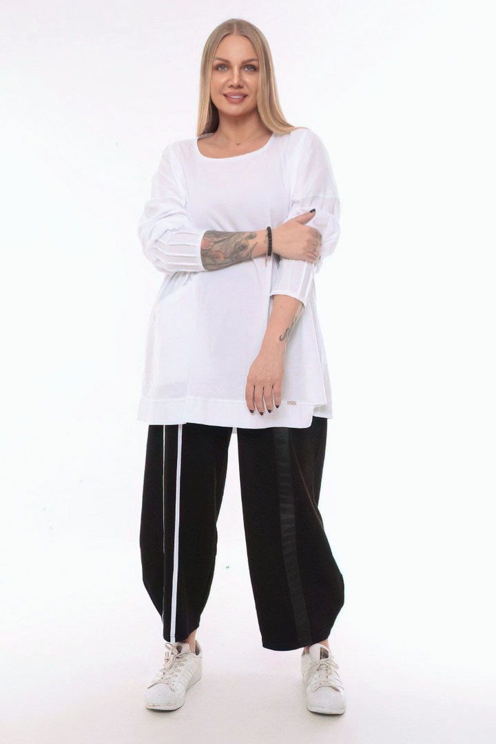 Однотонний довгий лонгслів супер батал